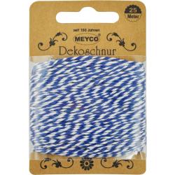 Meyco Decoratie Touw Blauw-Wit Ø2mm x 25m | Bakkerstouw | Katoen 